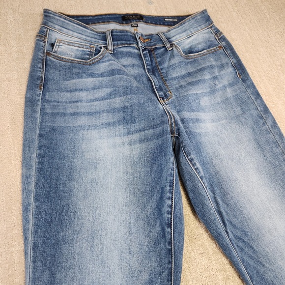 Judy Blue Jeans Women 14W Trouser Flare High Rise Stretch Denim Blue Cowgirl - Picture 2 of 13